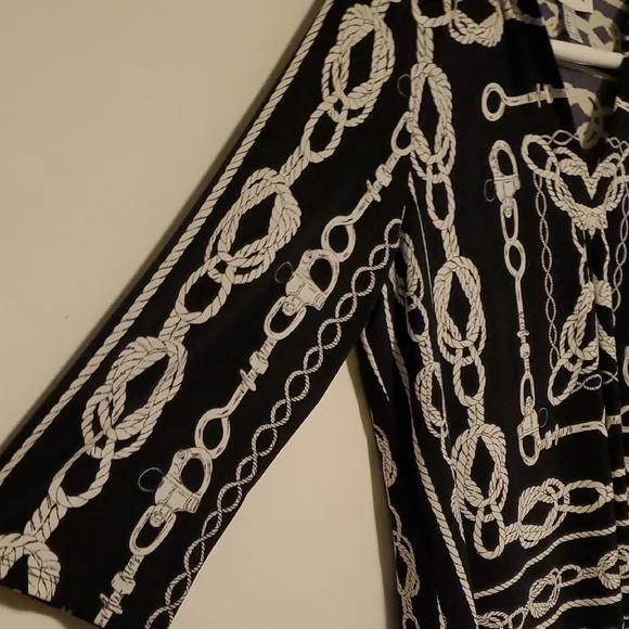 Joseph Ribkoff Chain And Nautical Rope Tunic Blouse - Picture 3 of 7